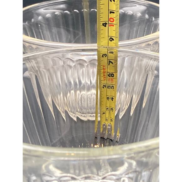 Pyrex Ribbed Three Cup Glass Clear Mixing Bowls (2) 7401-S MADE IN USA - Picture 8 of 9